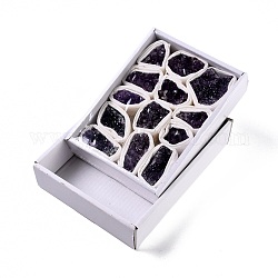 Perles brutes d'améthyste naturelle brutes, pour culbuter, décoration, polir, enroulement de fil, guérison par les cristaux wicca et reiki, pépites, 14~55x25~41x12~24mm, 6~13 pcs / boîte