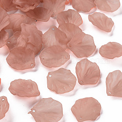 Trasparenti pendenti in acrilico smerigliato, Petaline, marrone rosato, 19.5x16.5x4mm, Foro: 1.5 mm