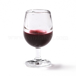 Pendentifs en résine transparente, verre à vin rouge/breloque gobelet, clair, 38x20.5mm, Trou: 3mm