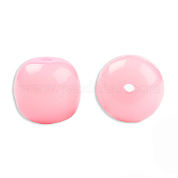 Abalorios de resina opaca, barril, rosa, 12x11mm, agujero: 1.6~1.8 mm