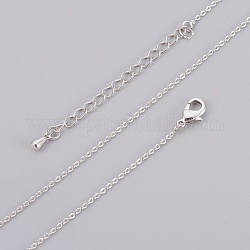 Латунные кабельные цепи ожерелья, с застежкой омар коготь, платина, 17.51 дюйм (44.5 см)