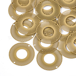 430 connecteurs de liens en acier inoxydable, peint à la bombe, embellissements en métal gravé, donut, verge d'or, 20x0.3mm, Trou: 1.2mm