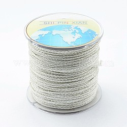 Polyester Cord, Metallic String Thread For Jewelry Making, Silver, 1.5mm, about 32.8 yards(30m)/roll