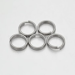 Anelli spezzati in ottone, anelli di salto a doppio anello, platino, 7x0.6mm, circa  6.4mm diametro interno, circa 4760pcs/500g