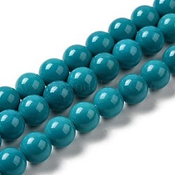 Natürliche Howlith Perlen Stränge, gefärbt, Runde, Türkis, 8 mm, Bohrung: 0.8 mm, ca. 47 Stk. / Strang, 15.75'' (40 cm)