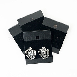 PVC-Anzeigekarten, mit velet, für Ohrring, Rechteck, Schwarz, 5.2x4.3 cm