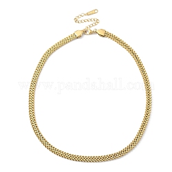 Chapado en iones (ip) 304 collar de cadena de malla de acero inoxidable para hombres y mujeres, real 14k chapado en oro, 14.49 pulgada (36.8 cm)