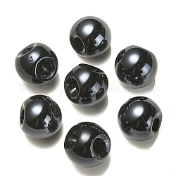 Abalorios acrílicos opacos, bola redonda, superior perforado, negro, 19x19x19mm, agujero: 3 mm
