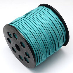 Faux Suede Cord, Faux Suede Lace, Dark Turquoise, 2.7x1.4mm, about 98.42 yards(90m)/roll