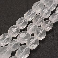 Chapelets de perles en cristal de quartz naturel, perles de cristal de roche, facette, ovale, 11~16x14~19mm, Trou: 1mm, Environ 23 pcs/chapelet, 15.3 pouce (39 cm)