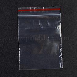 プラスチックジップロックバッグ  再封可能な包装袋  トップシール  セルフシールバッグ  長方形  レッド  7x5cm  片側の厚さ：1.3ミル（0.035mm）