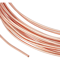 Benecreat 4 rollo de alambre de resorte de cobre, redondo, oro rosa, 21 calibre (0.7 mm), 0.7mm, aproximadamente 16.40 pie (5 m) / rollo