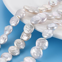 Naturales keshi abalorios de perlas hebras, perla cultivada de agua dulce, 8 forma, pepitas, color de concha, 17~22x11~13x4~8mm, agujero: 0.6 mm, aproximamente 19~20 pcs / cadena, 15.35 pulgada (39 cm)