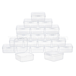 Superfindings 20 pz scatola di contenitori quadrati trasparenti scatola 4.5x4.5x2.1 cm con coperchi per piccoli oggetti e altri progetti di artigianato
