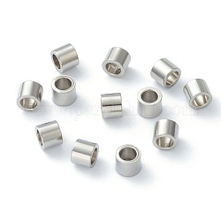 Intercalaire perles en 304 acier inoxydable, Tube, couleur inoxydable, 5x4mm, Trou: 3mm