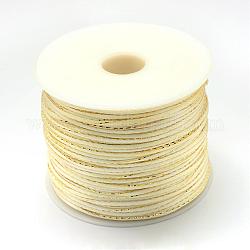 Cordones metálicos para cuerdas, Cable de cola de ratón de nylon, gasa de limón, 1.5mm, Aproximadamente 100 yardas / rollo (300 pies / rollo)