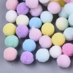 Diy Puppe Handwerk Polyester hoch-elastischen Pom Pom Ball, Runde, Mischfarbe, 9~10 mm, ca. 290 Stk. / Beutel