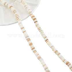 Nperline circa 400 pezzo di perline di conchiglia heishi, 2 filo di perline naturali sottili e piatte di colore conchiglia perline a disco tinte per bracciali, collane, girocolli e cavigliere, Foro: 0.8 mm