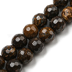 Perline bronzite naturale fili, sfaccettato (128 sfaccettatura), tondo, 6~7mm, Foro: 1.2 mm, circa 60pcs/filo, 14.80~15 pollice (37.6~38.1 cm)