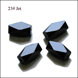 Imitation österreichischen Kristallperlen, Klasse aaa, facettiert, Kolumne, Schwarz, 11x7.5 mm, Bohrung: 0.7~0.9 mm