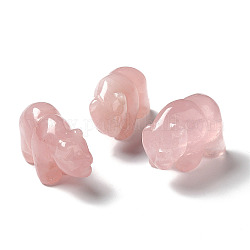 Natural rosa decoración de display de cuarzo, oso, 39~41x16~18x24~30mm