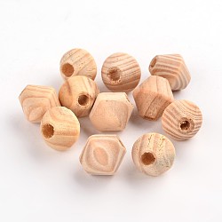 Cuentas de madera sin terminar, cuentas de madera natural, bicono, sin plomo, mocasín, 16x15mm, agujero: 5 mm