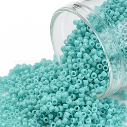 TOHO Round Seed Beads, Japanese Seed Beads, (55) Opaque Turquoise, 11/0, 2.2mm, Hole: 0.8mm, about 50000pcs/pound