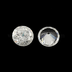 Cabochons à dos pointu de zircone cubique en forme de diamant, facette, clair, 6mm