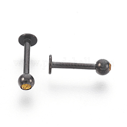 (Schmuckpartys im Werksverkauf) 304 Edelstahl-Knorpel-Ohrringe, mit Strass, Topas, 11 mm, Stift: 1 mm