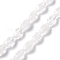 Chapelets de perles en cristal de quartz naturel, perles de cristal de roche, torsion, 12x6x6mm, Trou: 1mm, Environ 33~34 pcs/chapelet, 15.39''~15.98'' (39.1~40.6 cm)