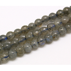 Aa grade pierre naturelle perles rondes de labradorite brins, 4mm, Trou: 1mm, Environ 92 pcs/chapelet, 15.5 pouce