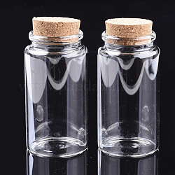Botellas de vidrio frasco de vidrio grano contenedores, con tapón de corcho, deseando botella, Claro, 91x47mm, agujero: 32 mm, capacidad: 158ml (5.34 fl. oz)