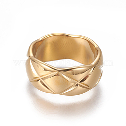 304 палец кольца из нержавеющей стали, широкая полоса кольца, золотые, Размер 6~10, 16~20 мм