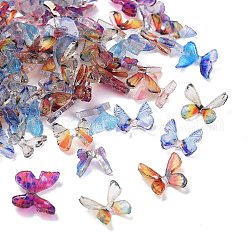 3D-Schmetterlingsharz-Füllanhänger, für Nagellack Ornament Maniküre Abziehbilder Zubehör, Mischfarbe, 5~6x4.5~8.5x1~3 mm