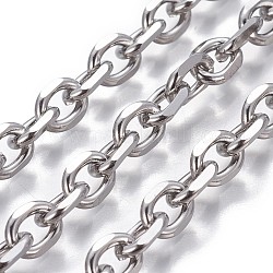 3.28 pieds 304 chaînes porte-câbles en acier inoxydable, chaînes de coupe de diamant, non soudée, couleur inoxydable, 8x6x1.5mm