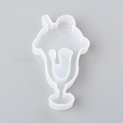 Shaker Mold, DIY Quicksand Jewelry Silicone Molds, Resin Casting Molds, For UV Resin, Epoxy Resin Jewelry Making, Ice Cream Cup, White, 70x43x11.5mm, Inner Size: 68x41mm