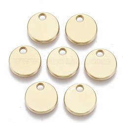 Charms in lega, rotondo e piatto, oro chiaro, 9.5x1.5mm, Foro: 1.6 mm