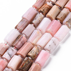 Rosa naturale perline opale fili, sfaccettato, colonna, 8~11x6~8x5~7mm, Foro: 1 mm, circa 15~17pcs/filo, 7.28~7.48 pollice