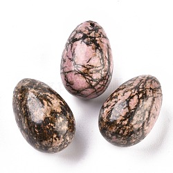 Colgantes naturales rhodonite, piedra de huevo de pascua, 45x30x30mm, agujero: 2.2 mm