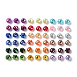 809 pz perline rotonde di perle di vetro dipinte da forno, colore misto, 6~7mm, Foro: 1 mm
