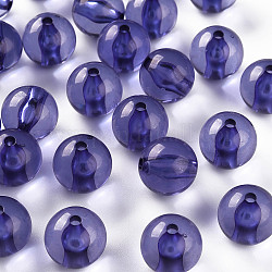 Transparente Acryl Perlen, Runde, mittelschieferblau, 16x15 mm, Bohrung: 2.8 mm, ca. 220 Stk. / 500 g