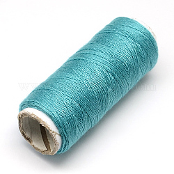 402 cordons de fils à coudre en polyester pour tissus ou bricolage, turquoise foncé, 0.1mm, environ 120 m / bibone , 10 rouleaux / sac