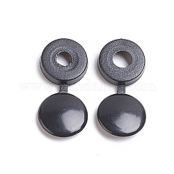 Plastic Hinged Screw Covers, Fold Flip Tops Screw Caps, for Furnitures, Black, 28.5x12.5x5.5mm, Hole: 4.5mm