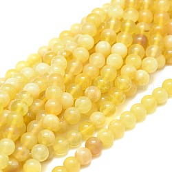Chapelets de perles en opale jaune naturelle, ronde, Grade a, 6mm, Trou: 0.8mm, Environ 64 pcs/chapelet, 15.35 pouce (39 cm)