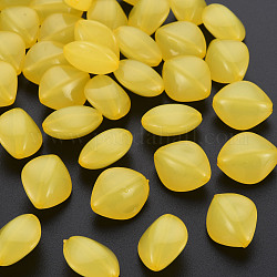 Perline acrilico jelly imitato, rombo, giallo, 17x14.5x9.5mm, Foro: 1.6 mm, circa 500pcs/500g