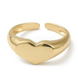 Anelli gemelli in ottone, anelli aperti, placcato di lunga durata, cuore, oro, taglia 6 degli stati uniti, diametro interno: 17mm