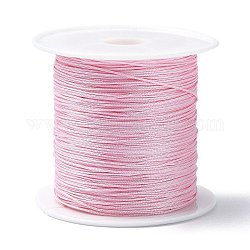 1 rouleau de cordon à nœud chinois en nylon, cordon de bijoux en nylon pour la fabrication de bijoux, rose, 0.4mm