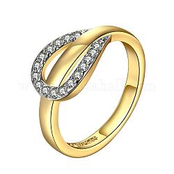 Klassische echte 18k vergoldete Zinnlegierung Zirkonia Ringe für Frauen, uns Größe 7 (17.3mm)