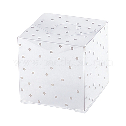 Узор в горошек прозрачный ПВХ квадратная подарочная коробка конфеты угощение подарочная коробка, для свадебной вечеринки упаковочная коробка для детского душа, прозрачные, размер коробки: 4x4x4 см, 30 шт / комплект