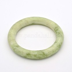 Natural New Jade Bangles, Dark Sea Green, 8~11x68~72mm
